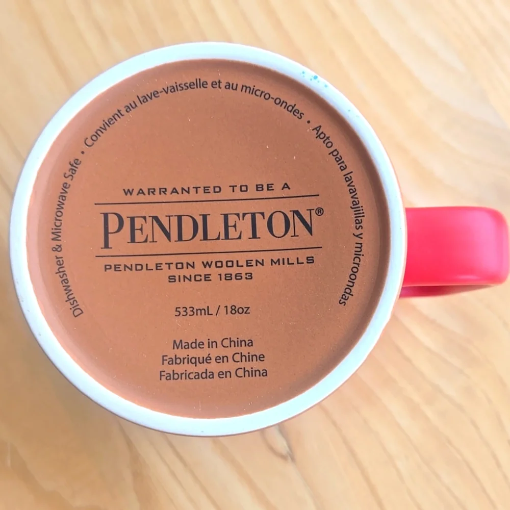 PENDLETON Woolen Mills National Parks Collection Red Striped 18 Oz Stoneware Mug - Picture 2 of 6